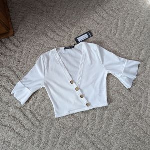 White Nasty Gal Crop Top